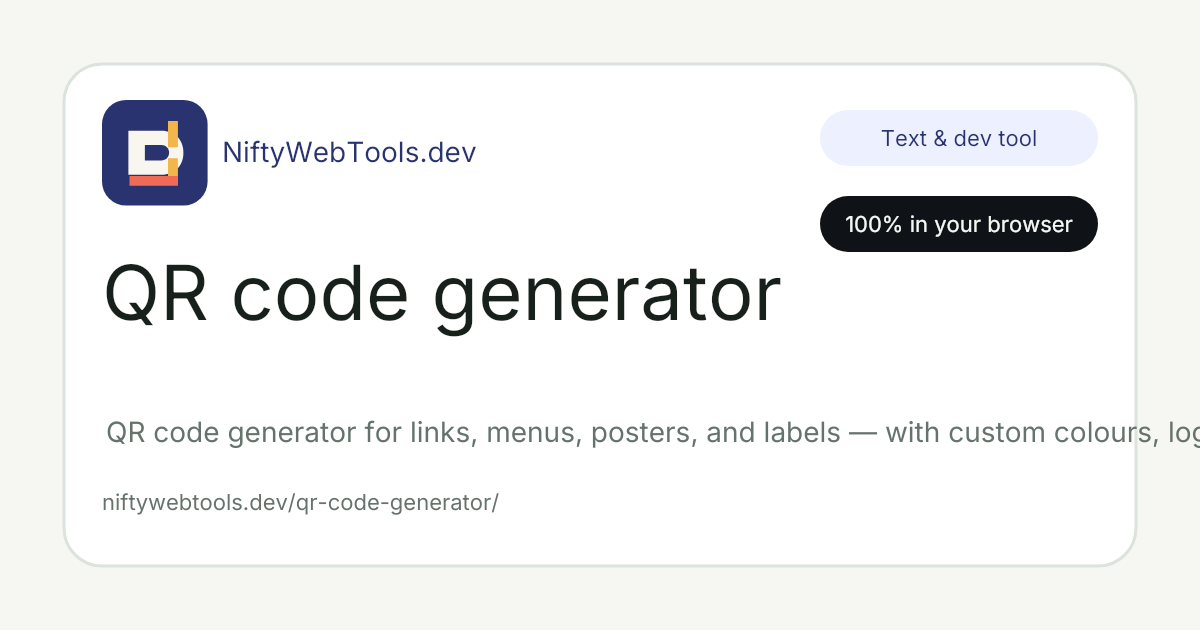 QR Code Generator Online Free | NiftyWebTools